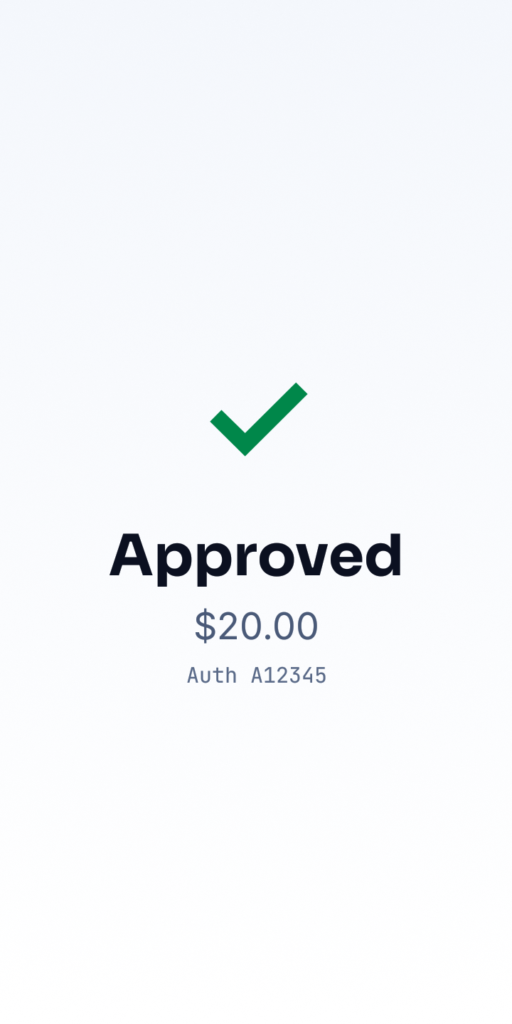 LiftedConnect on-device approved diagnostic result with card-safe transaction details